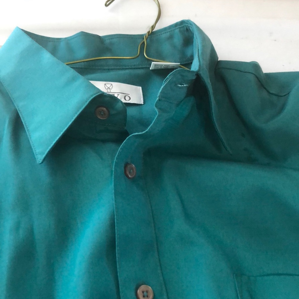 Emerald green button down shirt